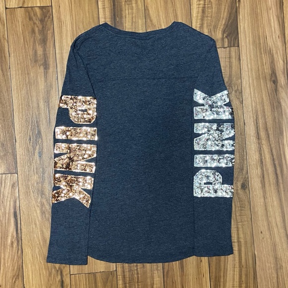 PINK VS BLING LOGO LONG SLEEVE AND LEGGINGS OUTFIT SET - Picture 6 of 9